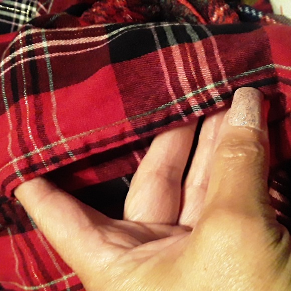 NWOT Victoria's Secret Xl Plaid Long Sleeve Button Down Top W/ Matching pants - Picture 16 of 16